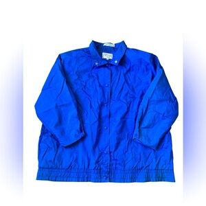 Coat Collectibles vibrant blue vintage women’s spring nylon jacket size 2X